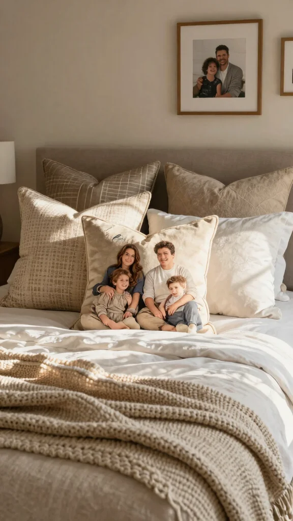 10 26x26 Pillow Styling Ideas for Euro Shams and Oversized Bed Layers - 10. Personal Touch: Family Heirlooms and Memories 1