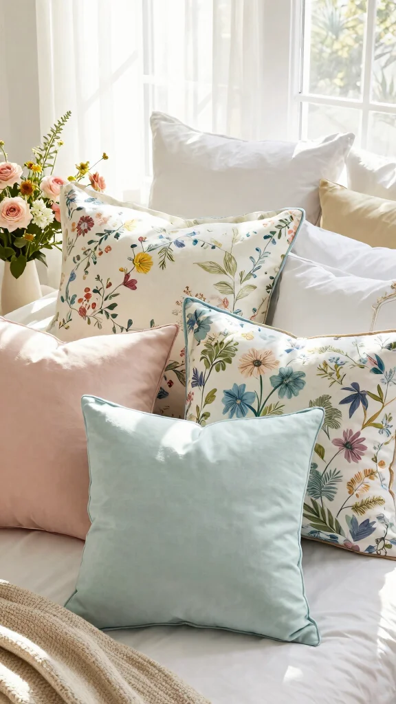 10 26x26 Pillow Styling Ideas for Euro Shams and Oversized Bed Layers - 4. Seasonal Swaps: Refreshing Your Look 1