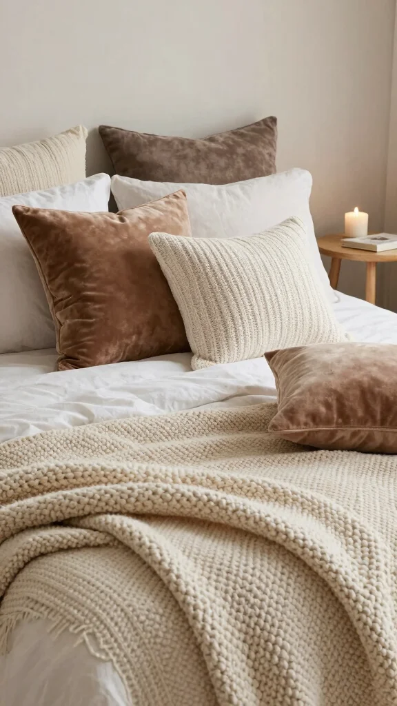 10 26x26 Pillow Styling Ideas for Euro Shams and Oversized Bed Layers - 5. Cozy Textures for Ultimate Comfort 1