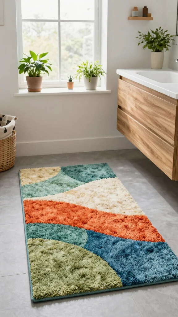 10 Pool House Bathroom Rug Ideas for a Fresh Wet-Friendly Floor - 6. Eco-Friendly Recycled Materials 1