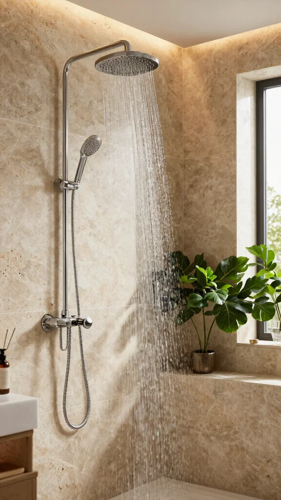 10 Rain Shower Head Ideas for 10-Foot Ceilings - 5. Waterfall Rain Shower Heads 1