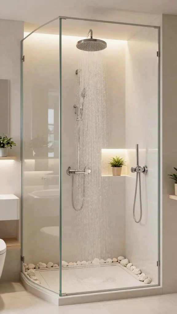 10 Shower Head Mounted on Glass Wall Ideas for a Modern Open Look - 1. The Rainfall Experience 1