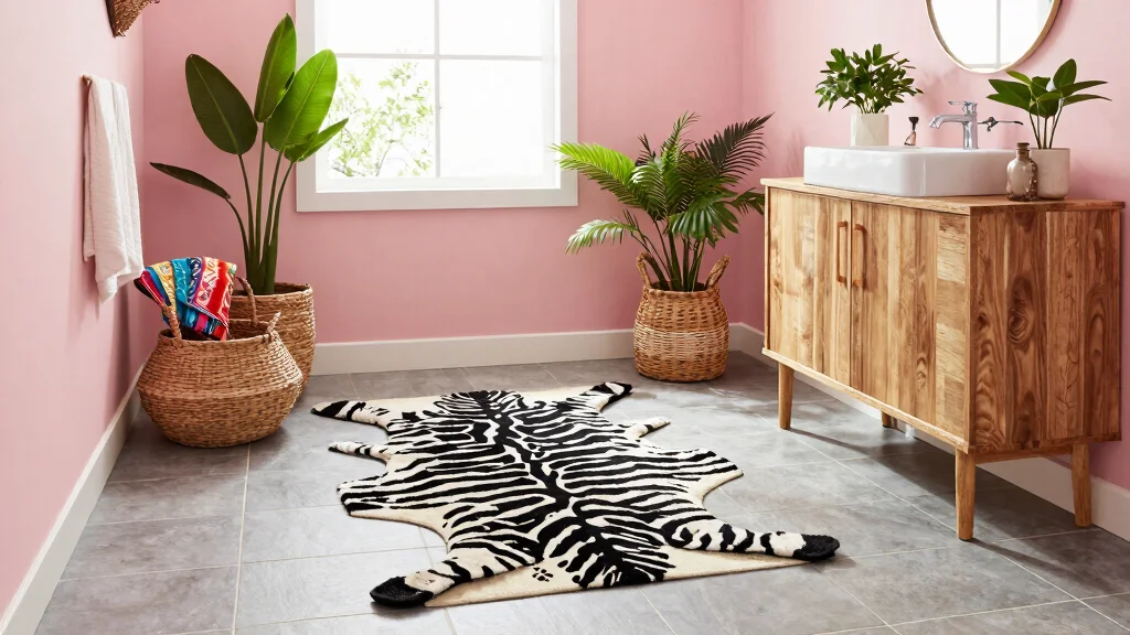 10 Zebra Print Bathroom Rug Ideas for a Bold Graphic Floor