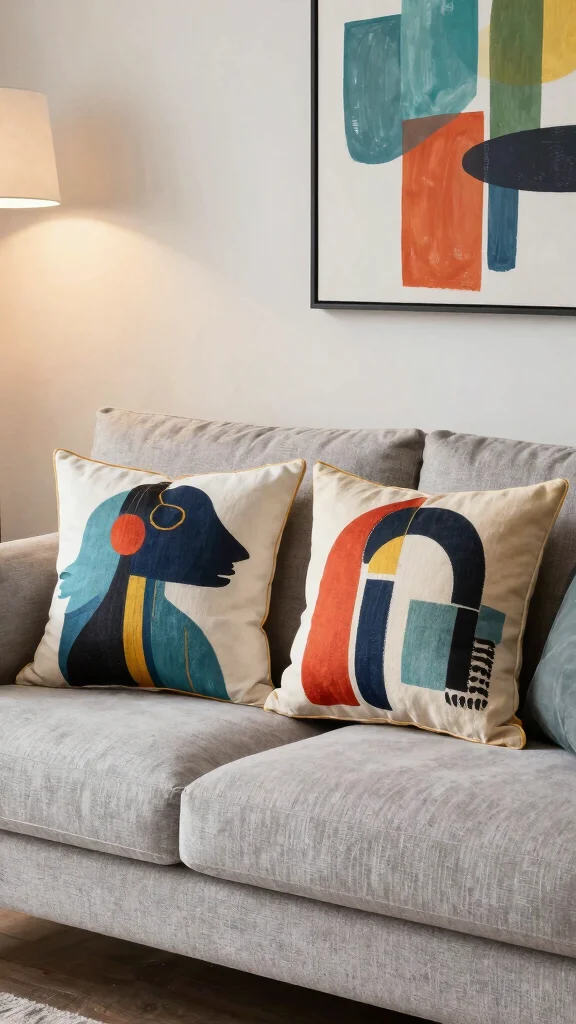 11 16x16 Pillow Styling Ideas for a Compact Versatile Home Accent - 9. Artistic Statement Pillows 1