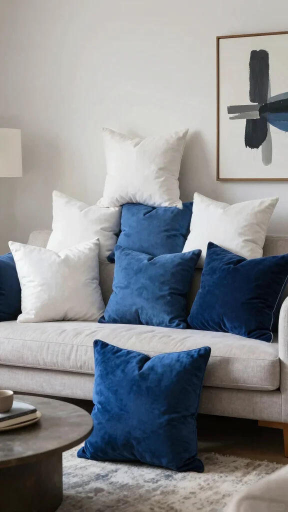 11 18x18 Couch Pillow Styling Ideas for a Classic Well-Proportioned Look - 10. Artistic Arrangements 1