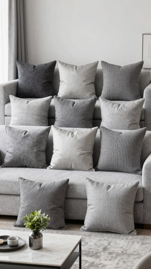 11 18x18 Couch Pillow Styling Ideas for a Classic Well-Proportioned Look - 3. Monochromatic Magic 1