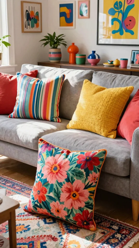 11 18x18 Couch Pillow Styling Ideas for a Classic Well-Proportioned Look - 6. Eclectic Mix 1