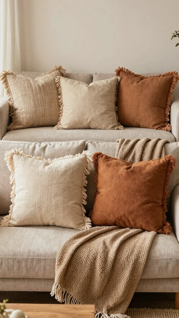 11 24x24 Couch Pillow Styling Ideas for a Larger Bolder Statement - 4. Bohemian Soul with Fringe 1