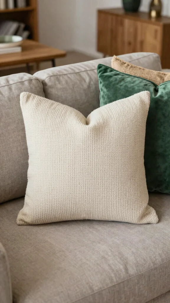 11 5-Pillow Couch Arrangement Ideas for a Lush, Inviting Sofa - 1. The Textured Dream 1