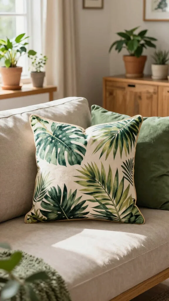 11 5-Pillow Couch Arrangement Ideas for a Lush, Inviting Sofa - 5. The Nature's Touch 1