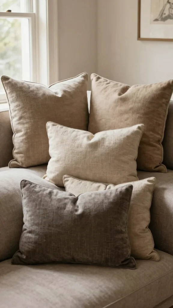 11 5-Pillow Couch Arrangement Ideas for a Lush, Inviting Sofa - 7. The Layered Look 1