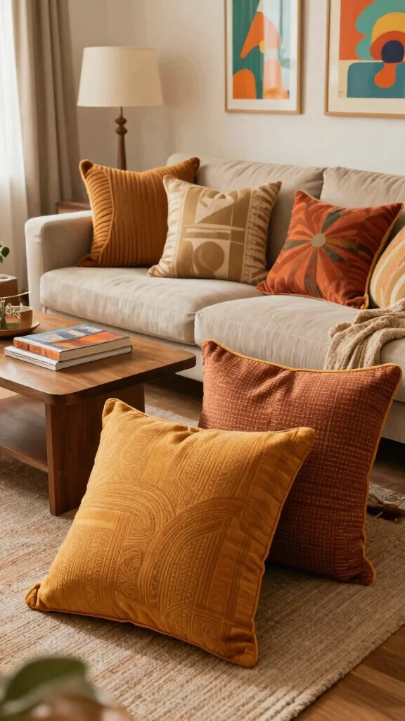 11 70s Style Throw Pillow Ideas for a Retro Warm-Toned Living Room - Conclusion 1
