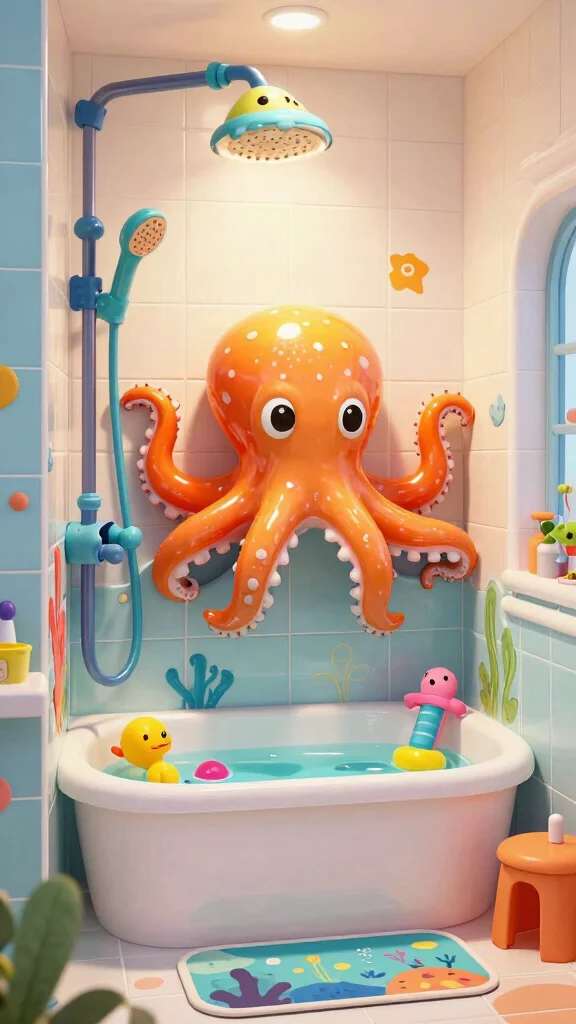 11 Adjustable Shower Head Ideas for Kids That Grow With Them - 1. Fun Animal-Themed Shower Heads 1