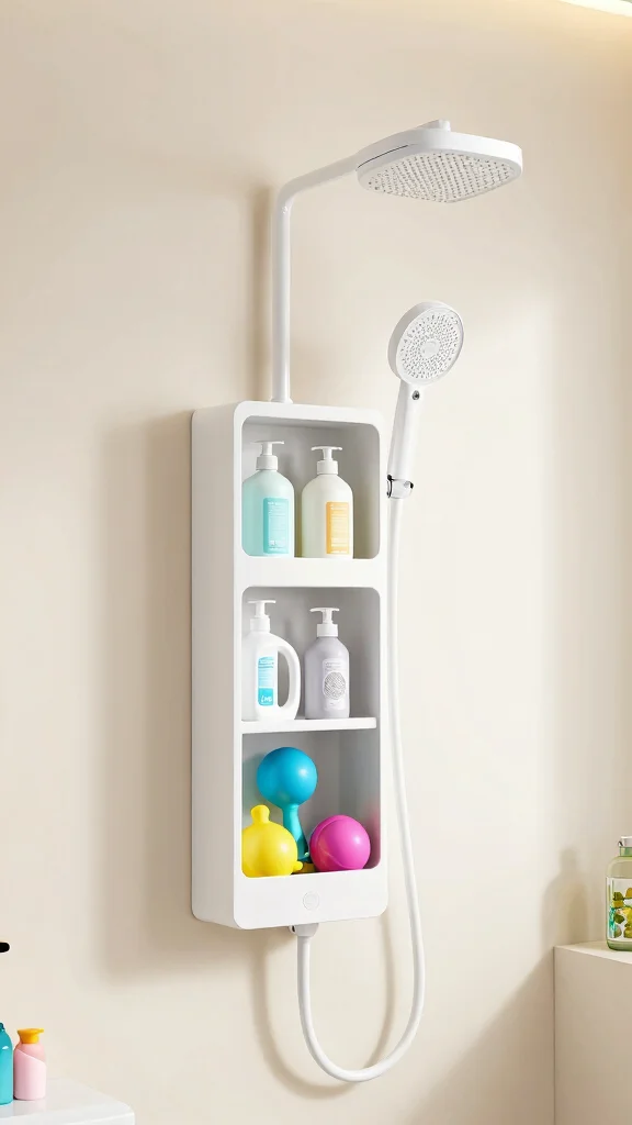 11 Adjustable Shower Head Ideas for Kids That Grow With Them - 9. Shower Head with Built-In Storage 1