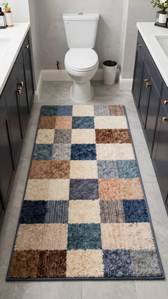 11 Checkered Bathroom Rug Ideas for a Graphic Flair - 11. Customizable Options 1