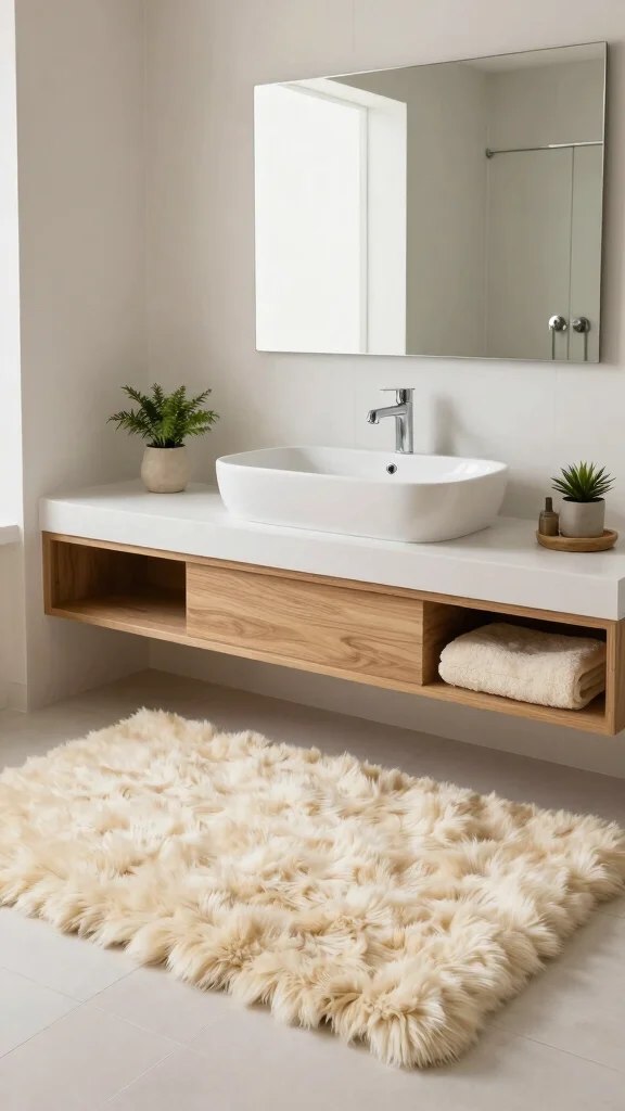 11 Earthy Bathroom Rug Ideas for a Natural Grounded Bathroom Palette - 3. Wool Wonders 1