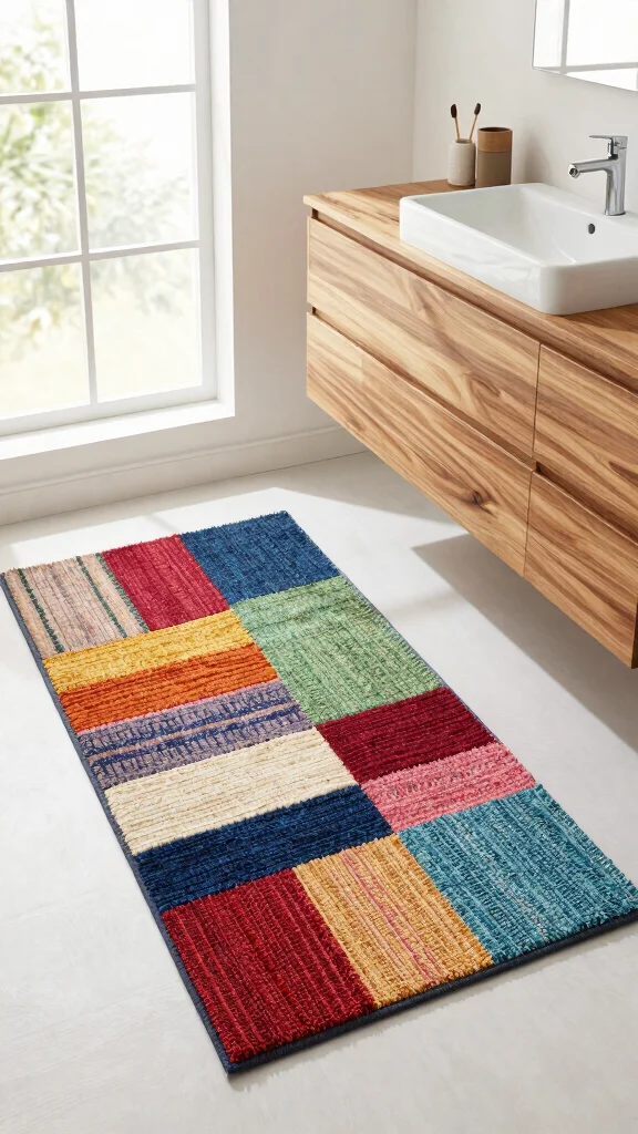 11 Earthy Bathroom Rug Ideas for a Natural Grounded Bathroom Palette - 4. Recycled Materials Magic 1