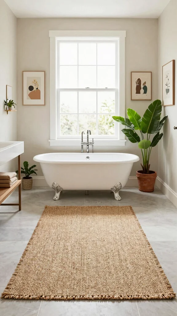 11 Earthy Bathroom Rug Ideas for a Natural Grounded Bathroom Palette - 5. Sisal Serenity 1