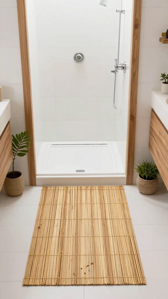 11 Earthy Bathroom Rug Ideas for a Natural Grounded Bathroom Palette - 6. Bamboo Beauty 1