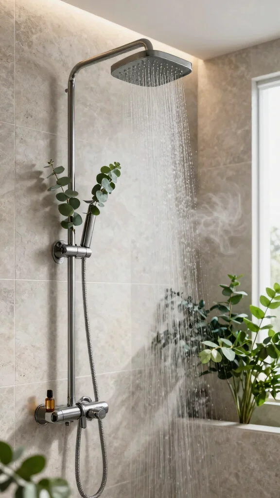 11 Eucalyptus Shower Head Ideas for an Aromatherapy-Inspired Daily Shower - 1. Eucalyptus-Infused Rain Shower Head 1