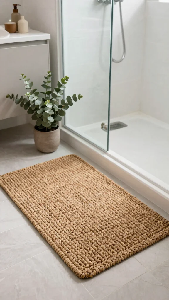 11 Eucalyptus Shower Head Ideas for an Aromatherapy-Inspired Daily Shower - 6. Eucalyptus Bath Mat for a Natural Touch 1