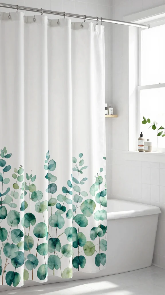 11 Eucalyptus Shower Head Ideas for an Aromatherapy-Inspired Daily Shower - 7. Eucalyptus-Infused Shower Curtains 1
