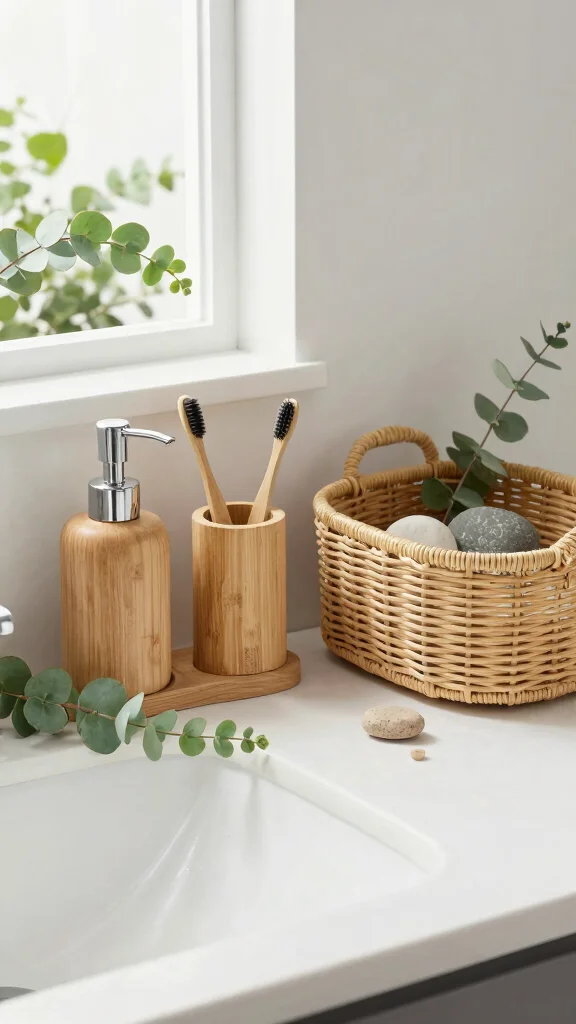 11 Eucalyptus Shower Head Ideas for an Aromatherapy-Inspired Daily Shower - 8. Eucalyptus-Inspired Bathroom Accessories 1