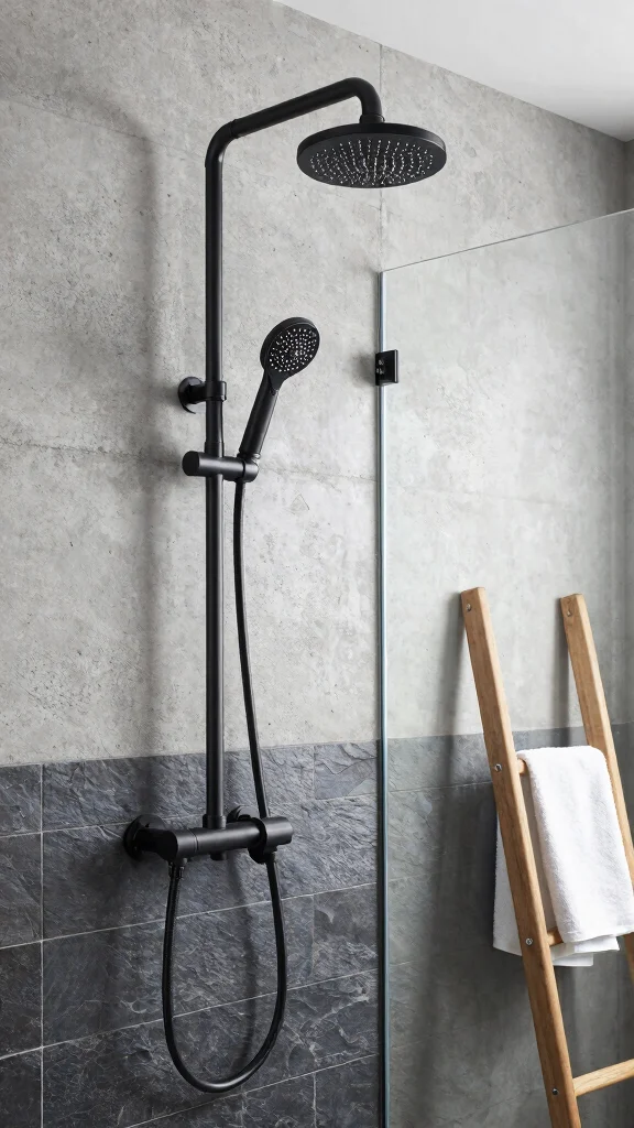 11 Exposed Plumbing Shower Head Ideas for an Industrial Vintage Look - 2. Sleek Industrial Pipes 1