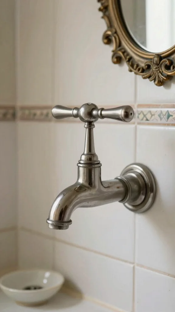 11 Exposed Plumbing Shower Head Ideas for an Industrial Vintage Look - 3. Antique Shower Mixer Tap 1