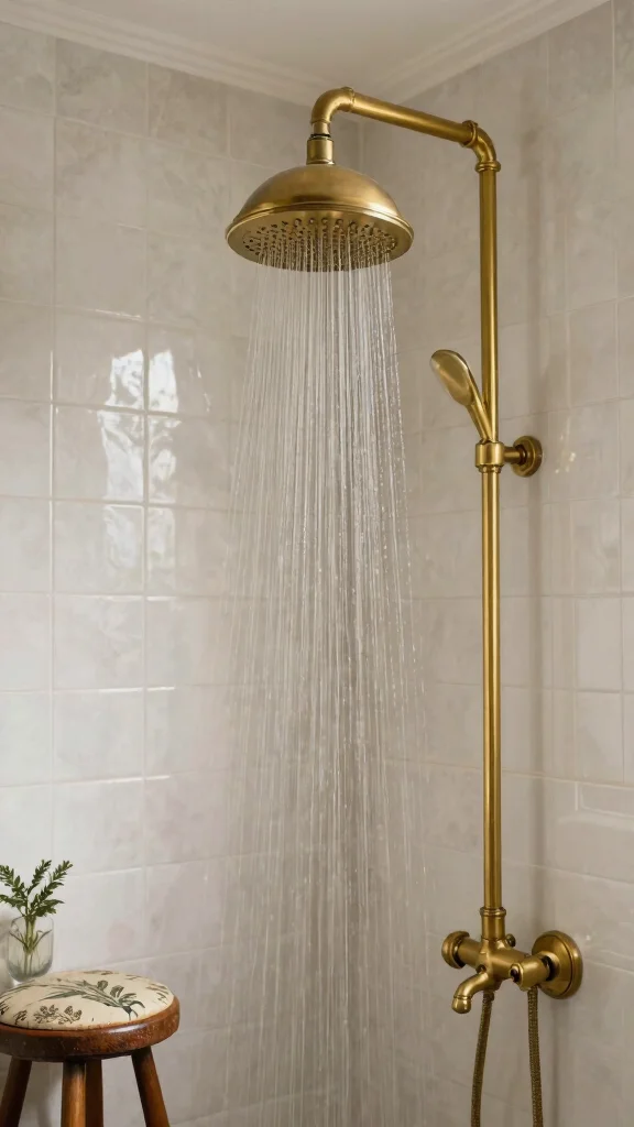 11 Exposed Plumbing Shower Head Ideas for an Industrial Vintage Look - 7. Vintage Rain Shower Heads 1