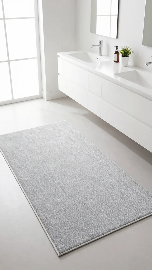 11 Master Bathroom Double Vanity Rug Ideas for a Balanced Layout - 11. Chic Minimalist Designs 1
