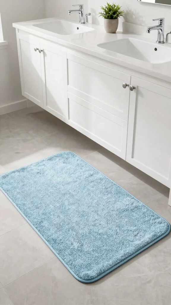 11 Master Bathroom Double Vanity Rug Ideas for a Balanced Layout - 4. Soft Cotton Bath Mats 1