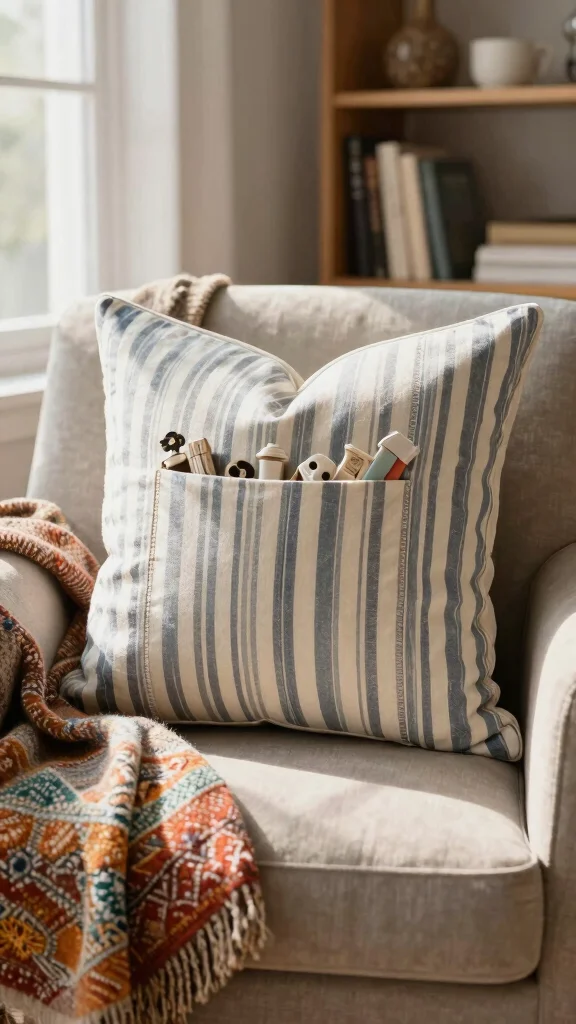11 Memorial Pillow Ideas Made From Loved Ones' Shirts - 4. Pillow with Pocket 1