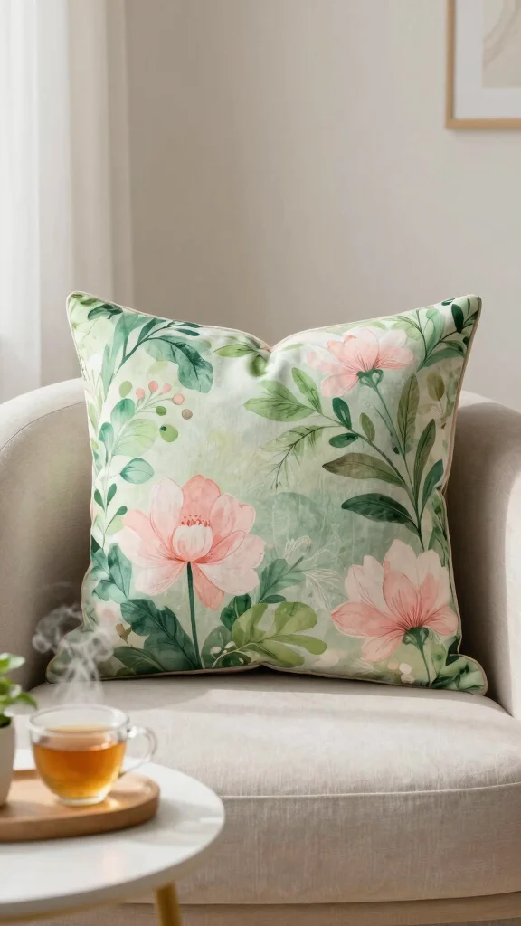11 Memorial Pillow Ideas Made From Loved Ones' Shirts - 6. Nature-Inspired Designs 1