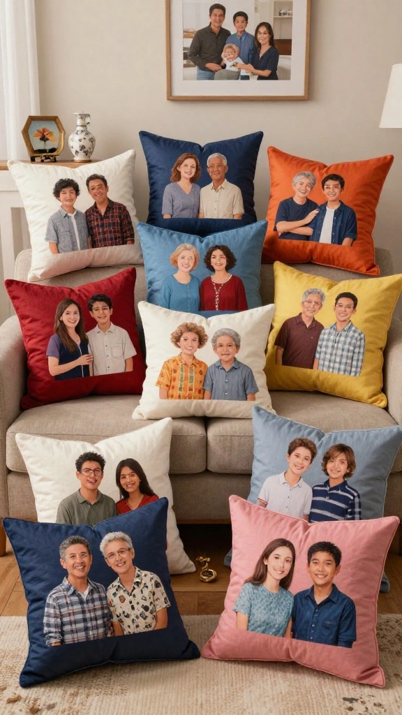 11 Memorial Pillow Ideas Made From Loved Ones' Shirts - 9. Family Reunion Tribute 1