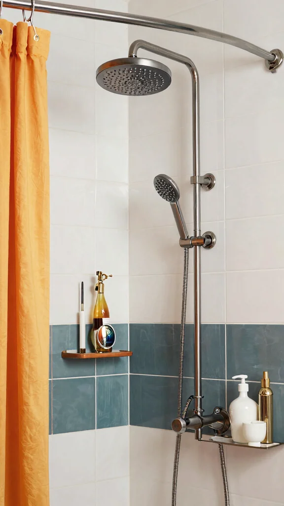 11 Off-Center Shower Head Placement Ideas for Small or Awkward Showers - 10. Decorative Shower Heads for Style 1