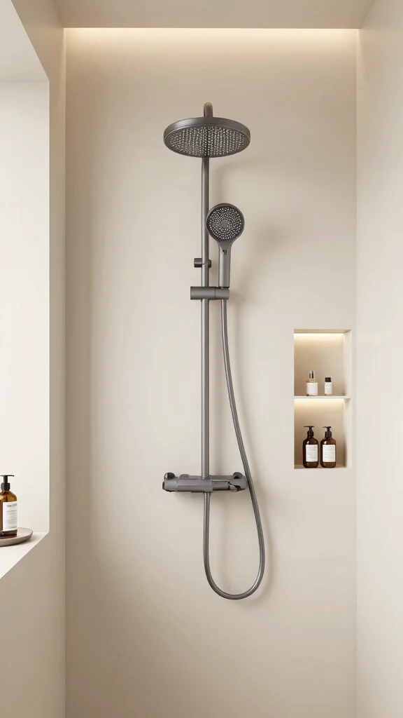 11 Off-Center Shower Head Placement Ideas for Small or Awkward Showers - 11. Integrated Shower Heads for Seamless Design 1