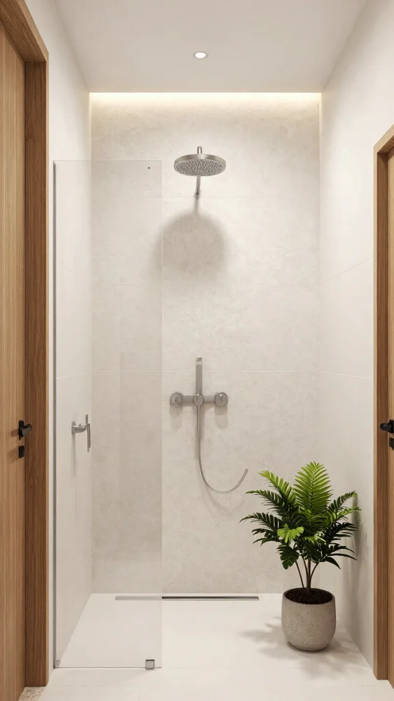 11 Off-Center Shower Head Placement Ideas for Small or Awkward Showers - 3. Overhead Shower Heads for Vertical Space 1