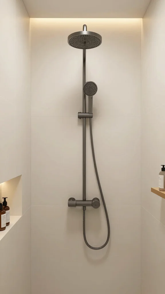 11 Off-Center Shower Head Placement Ideas for Small or Awkward Showers - 6. Niche Shower Head for Space Efficiency 1