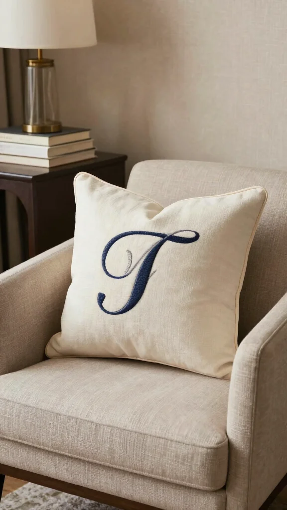 11 Pillow Ideas Made From Men's Ties for a Unique Heirloom Keepsake - 2. Monogrammed Tie Pillow 1