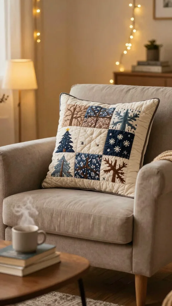 11 Pillow Ideas Made From Old Quilts for a Beautiful Upcycled Home Accent - 3. Cozy Winter Warmth 1