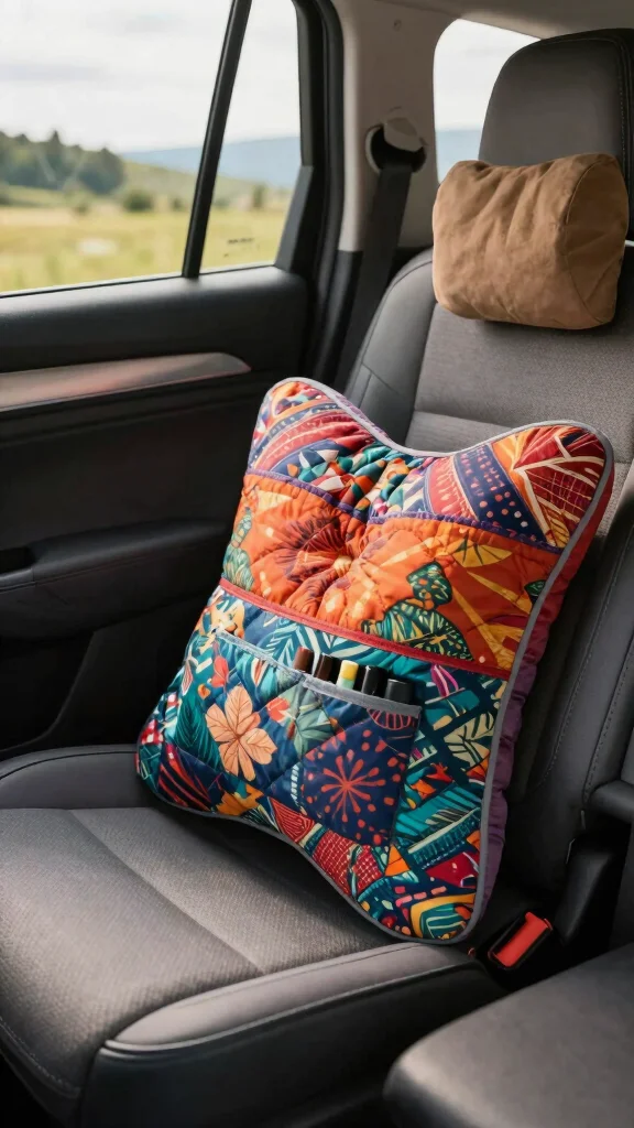 11 Quilted Pillow Project Ideas for a Patchwork Artisan Home Accent - 10. Quilted Travel Pillow for Eco-Friendly Adventures 1