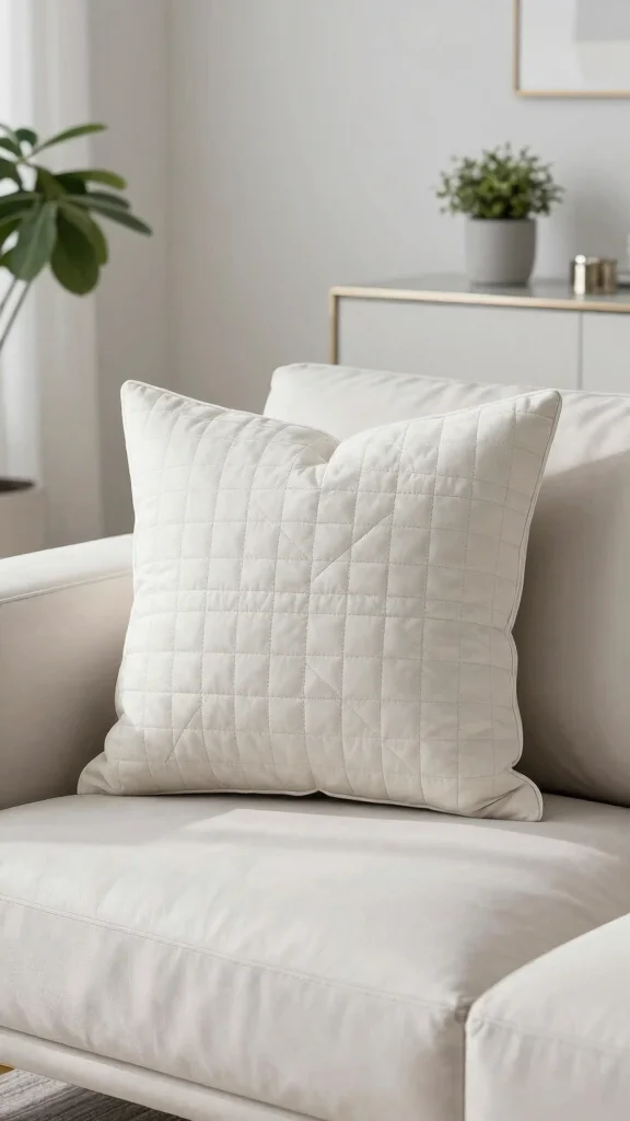11 Quilted Pillow Project Ideas for a Patchwork Artisan Home Accent - 4. Minimalist Modern Quilted Geometry Pillow 1