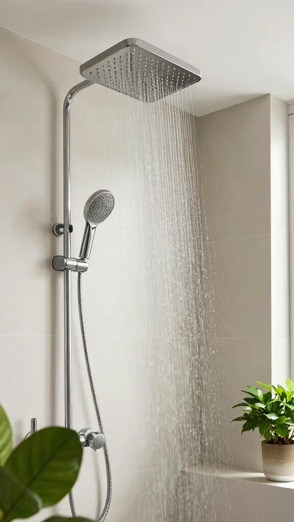 11 Shower Head Ideas for Small Stalls That Maximize Space and Pressure - 1. Rainfall Shower Head for an Overhead Experience 1