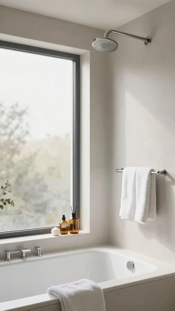 11 Shower Head Near Window Ideas for Natural Light and an Outdoor Feel - 6. Combine Shower and Bathtub 1