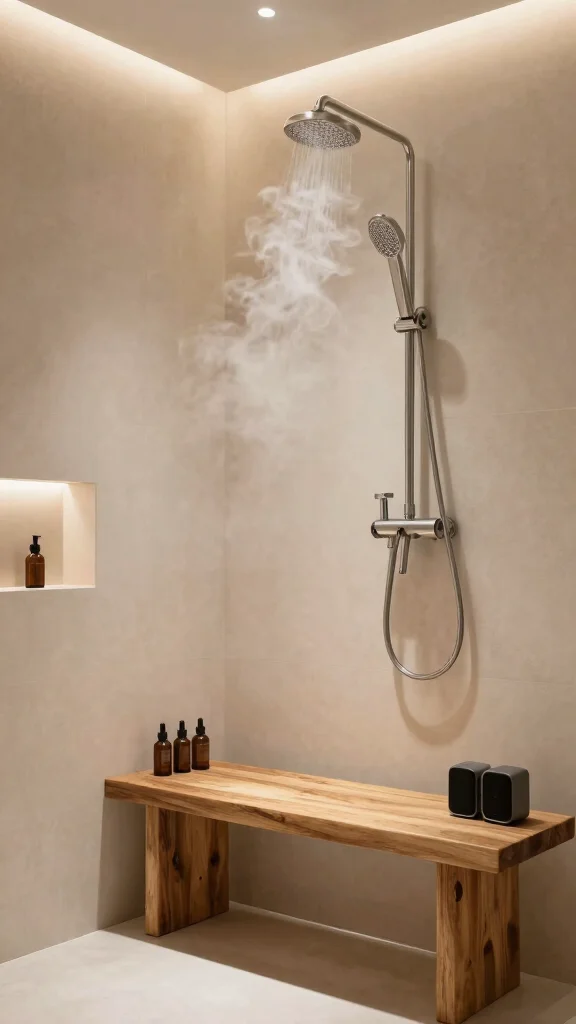 11 Shower Head Over Bench Ideas for Accessible Relaxing Seated Showers - 10. Spa-Like Features for Relaxation 1