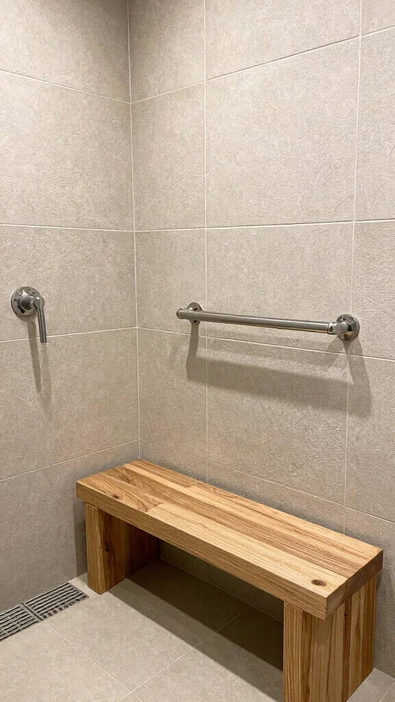 11 Shower Head Over Bench Ideas for Accessible Relaxing Seated Showers - 8. Textured Surfaces for Safety 1