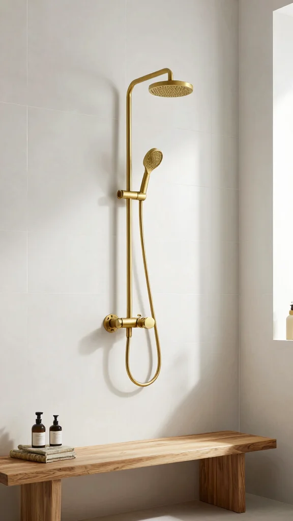 11 Shower Head Over Bench Ideas for Accessible Relaxing Seated Showers - 9. Unique Shower Head Styles 1