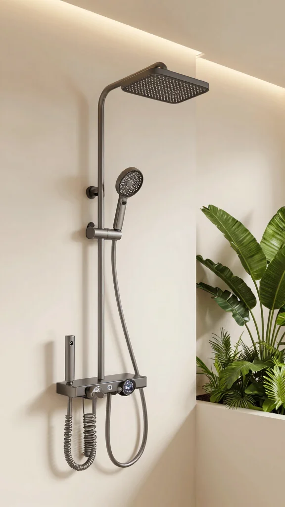 11 Shower Ideas With 3 Shower Heads for the Ultimate Home Spa - 7. Multi-Functional Shower with Smart Technology 1