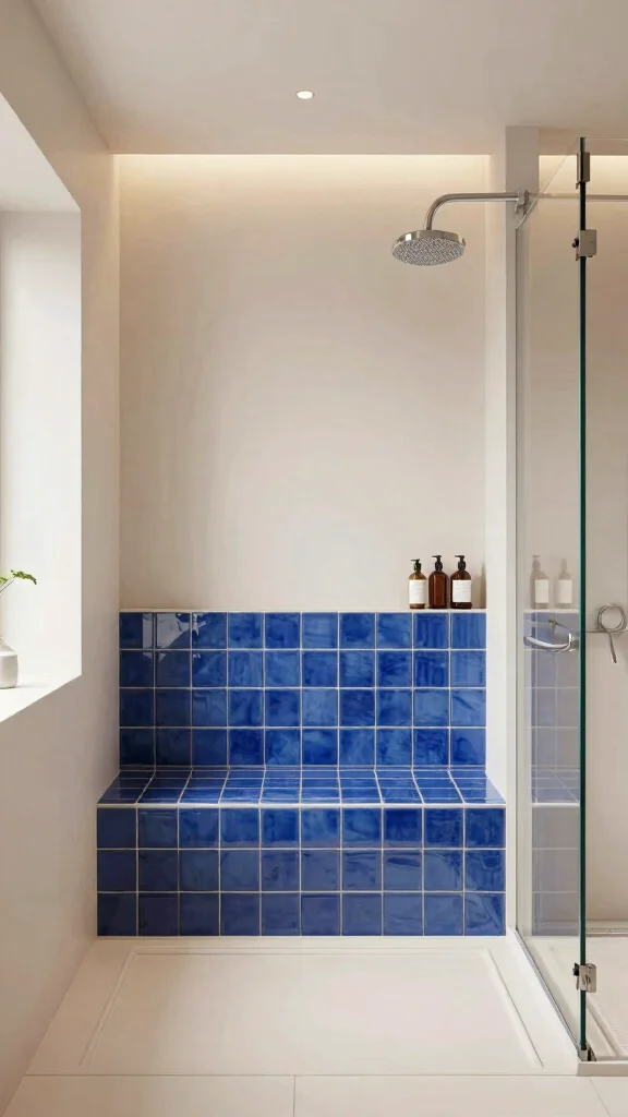 11 Shower Niche Placement Ideas Under the Shower Head - 5. Built-In Bench Niche 1